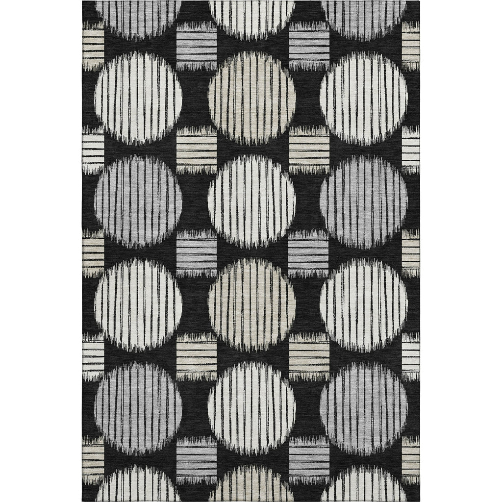 Piper Looms Mayfield Geometric AMF900 Black Machine Washable Area Rug main image