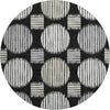 Piper Looms Mayfield Geometric AMF900 Black Machine Washable Area Rug Round Main Image
