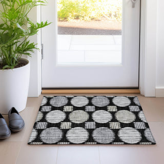 Piper Looms Mayfield Geometric AMF900 Black Machine Washable Area Rug Scatter Lifestyle Image Feature