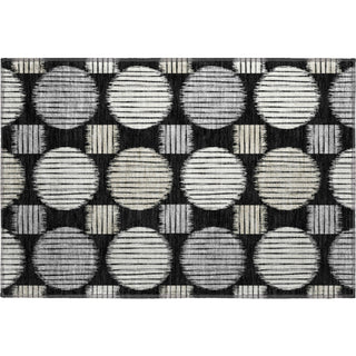 Piper Looms Mayfield Geometric AMF900 Black Machine Washable Area Rug Scatter Main Image