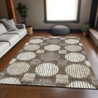 Piper Looms Mayfield Geometric AMF900 Brown Machine Washable Area Rug Lifestyle Image Feature