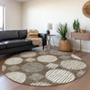 Piper Looms Mayfield Geometric AMF900 Brown Machine Washable Area Rug Round Lifestyle Image Feature