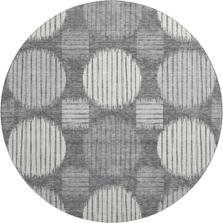 Piper Looms Mayfield Geometric AMF900 Charcoal Machine Washable Area Rug Round Main Image