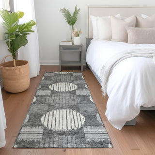 Piper Looms Mayfield Geometric AMF900 Charcoal Machine Washable Area Rug Runner Lifestyle Image Feature