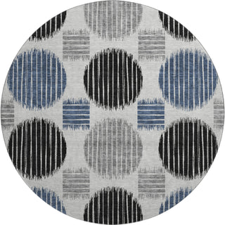 Piper Looms Mayfield Geometric AMF900 Gray Machine Washable Area Rug Round Main Image
