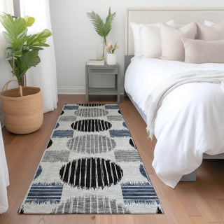 Piper Looms Mayfield Geometric AMF900 Gray Machine Washable Area Rug Runner Lifestyle Image Feature
