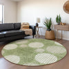 Piper Looms Mayfield Geometric AMF900 Green Machine Washable Area Rug Round Lifestyle Image Feature