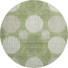 Piper Looms Mayfield Geometric AMF900 Green Machine Washable Area Rug Round Main Image