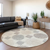 Piper Looms Mayfield Geometric AMF900 Ivory Machine Washable Area Rug Round Lifestyle Image Feature