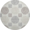 Piper Looms Mayfield Geometric AMF900 Ivory Machine Washable Area Rug Round Main Image