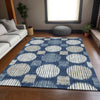 Piper Looms Mayfield Geometric AMF900 Navy Machine Washable Area Rug Lifestyle Image Feature