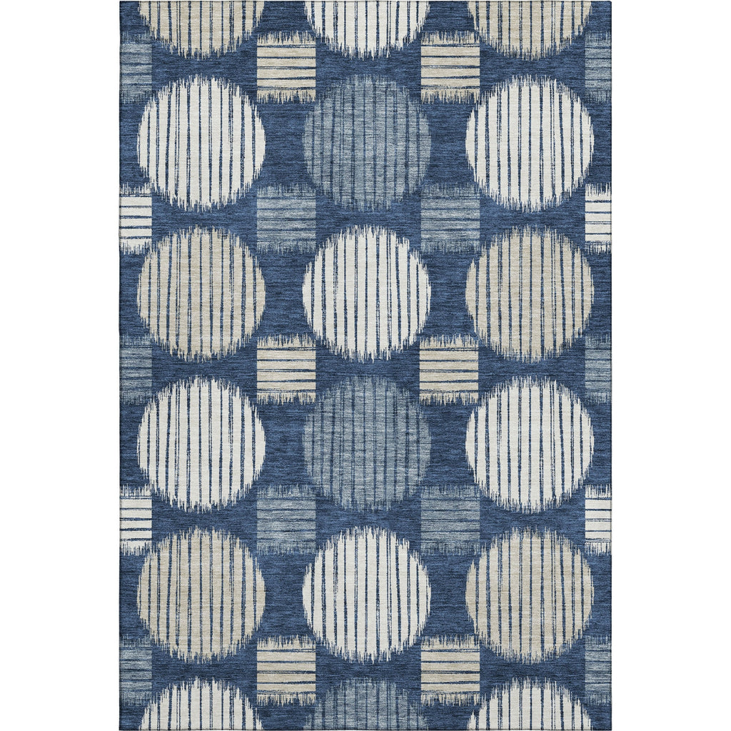 Piper Looms Mayfield Geometric AMF900 Navy Machine Washable Area Rug main image