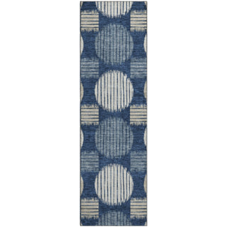 Piper Looms Mayfield Geometric AMF900 Navy Machine Washable Area Rug Runner Main Image
