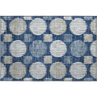 Piper Looms Mayfield Geometric AMF900 Navy Machine Washable Area Rug Scatter Main Image