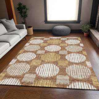 Piper Looms Mayfield Geometric AMF900 Paprika Machine Washable Area Rug Lifestyle Image Feature