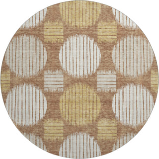 Piper Looms Mayfield Geometric AMF900 Paprika Machine Washable Area Rug Round Main Image