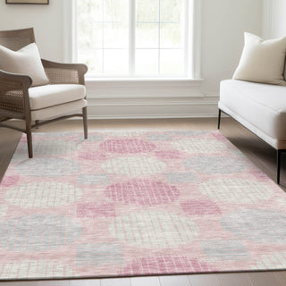 Piper Looms Mayfield Geometric AMF900 Pink Machine Washable Area Rug Lifestyle Image Feature