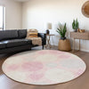 Piper Looms Mayfield Geometric AMF900 Pink Machine Washable Area Rug Round Lifestyle Image Feature