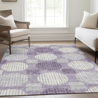 Piper Looms Mayfield Geometric AMF900 Purple Machine Washable Area Rug Lifestyle Image Feature