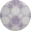 Piper Looms Mayfield Geometric AMF900 Purple Machine Washable Area Rug Round Main Image