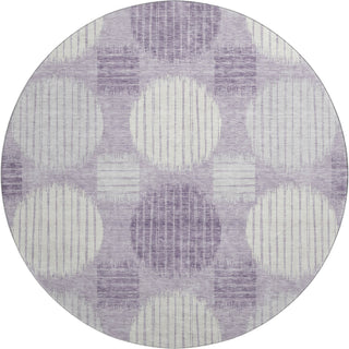 Piper Looms Mayfield Geometric AMF900 Purple Machine Washable Area Rug Round Main Image