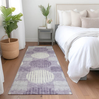 Piper Looms Mayfield Geometric AMF900 Purple Machine Washable Area Rug Runner Lifestyle Image Feature