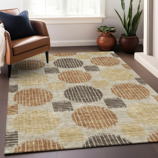 Piper Looms Mayfield Geometric AMF900 Tan Machine Washable Area Rug Lifestyle Image Feature
