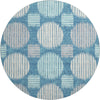 Piper Looms Mayfield Geometric AMF900 Teal Machine Washable Area Rug Round Main Image