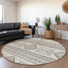 Piper Looms Mayfield Southwest AMF901 Beige Machine Washable Area Rug Round Lifestyle Image Feature