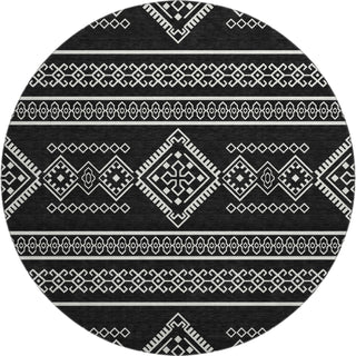 Piper Looms Mayfield Southwest AMF901 Black Machine Washable Area Rug Round Main Image