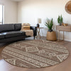 Piper Looms Mayfield Southwest AMF901 Brown Machine Washable Area Rug Round Lifestyle Image Feature