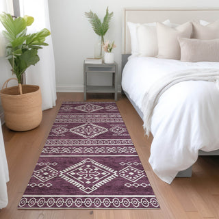 Piper Looms Mayfield Southwest AMF901 Eggplant Machine Washable Area Rug Runner Lifestyle Image Feature