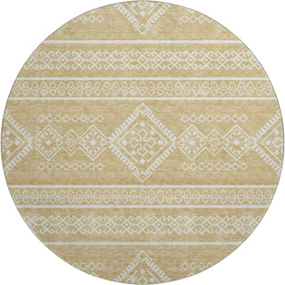 Piper Looms Mayfield Southwest AMF901 Gold Machine Washable Area Rug Round Main Image