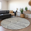 Piper Looms Mayfield Southwest AMF901 Gray Machine Washable Area Rug Round Lifestyle Image Feature