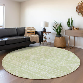 Piper Looms Mayfield Southwest AMF901 Mint Machine Washable Area Rug Round Lifestyle Image Feature