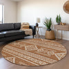 Piper Looms Mayfield Southwest AMF901 Paprika Machine Washable Area Rug Round Lifestyle Image Feature