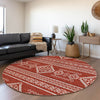 Piper Looms Mayfield Southwest AMF901 Red Machine Washable Area Rug Round Lifestyle Image Feature