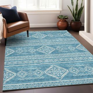 Piper Looms Mayfield Southwest AMF901 Teal Machine Washable Area Rug Lifestyle Image Feature