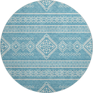 Piper Looms Mayfield Southwest AMF901 Teal Machine Washable Area Rug Round Main Image