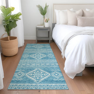 Piper Looms Mayfield Southwest AMF901 Teal Machine Washable Area Rug Runner Lifestyle Image Feature