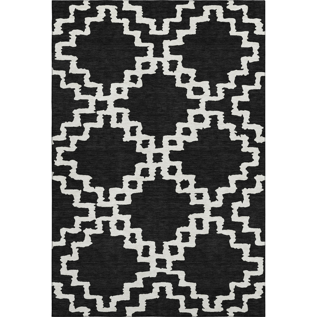 Piper Looms Mayfield Diamonds AMF902 Black Machine Washable Area Rug main image