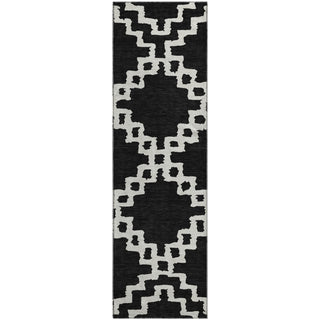 Piper Looms Mayfield Diamonds AMF902 Black Machine Washable Area Rug Runner Main Image