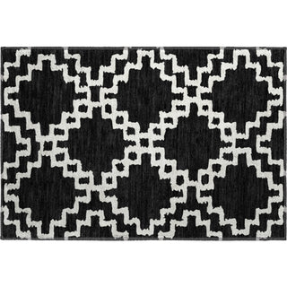 Piper Looms Mayfield Diamonds AMF902 Black Machine Washable Area Rug Scatter Main Image