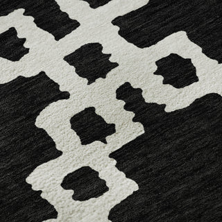 Piper Looms Mayfield Diamonds AMF902 Black Machine Washable Area Rug Swatch Image
