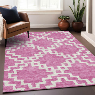 Piper Looms Mayfield Diamonds AMF902 Blush Machine Washable Area Rug Lifestyle Image Feature