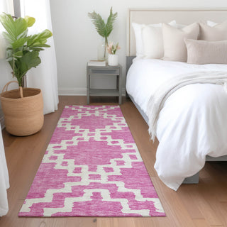 Piper Looms Mayfield Diamonds AMF902 Blush Machine Washable Area Rug Runner Lifestyle Image Feature