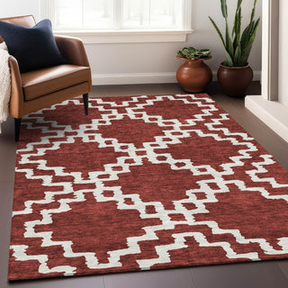 Piper Looms Mayfield Diamonds AMF902 Brick Machine Washable Area Rug Lifestyle Image Feature