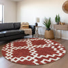 Piper Looms Mayfield Diamonds AMF902 Brick Machine Washable Area Rug Round Lifestyle Image Feature
