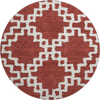 Piper Looms Mayfield Diamonds AMF902 Brick Machine Washable Area Rug Round Main Image