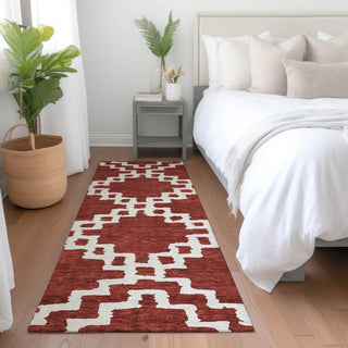 Piper Looms Mayfield Diamonds AMF902 Brick Machine Washable Area Rug Runner Lifestyle Image Feature